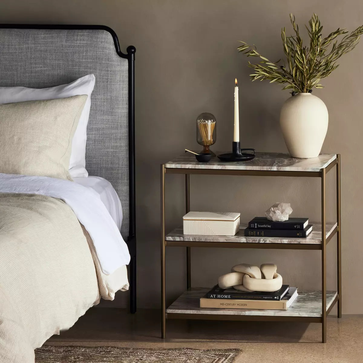 LIX NIGHTSTAND-ANTIQUE BRASS