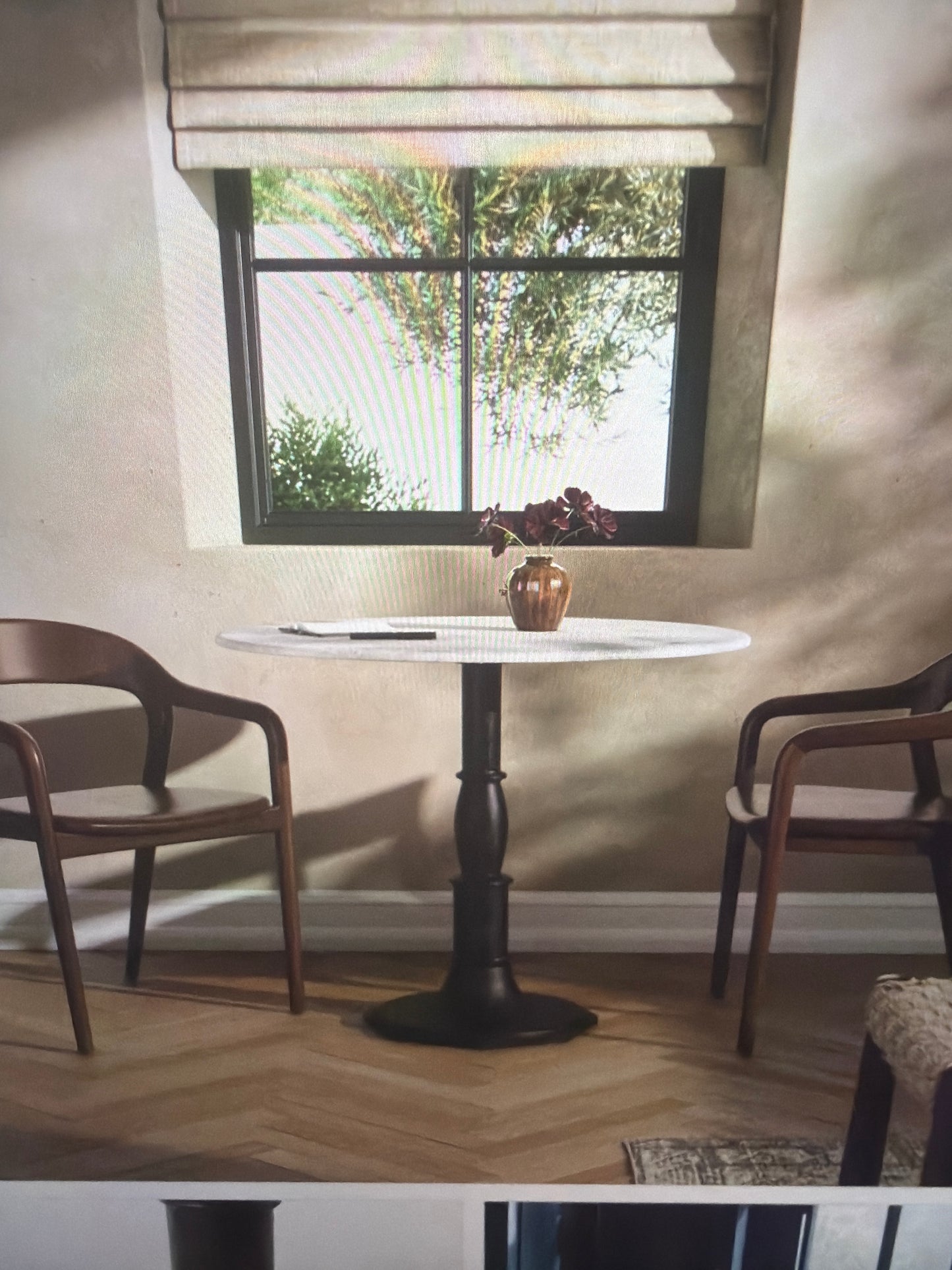 Lucky marble and iron bistro table
