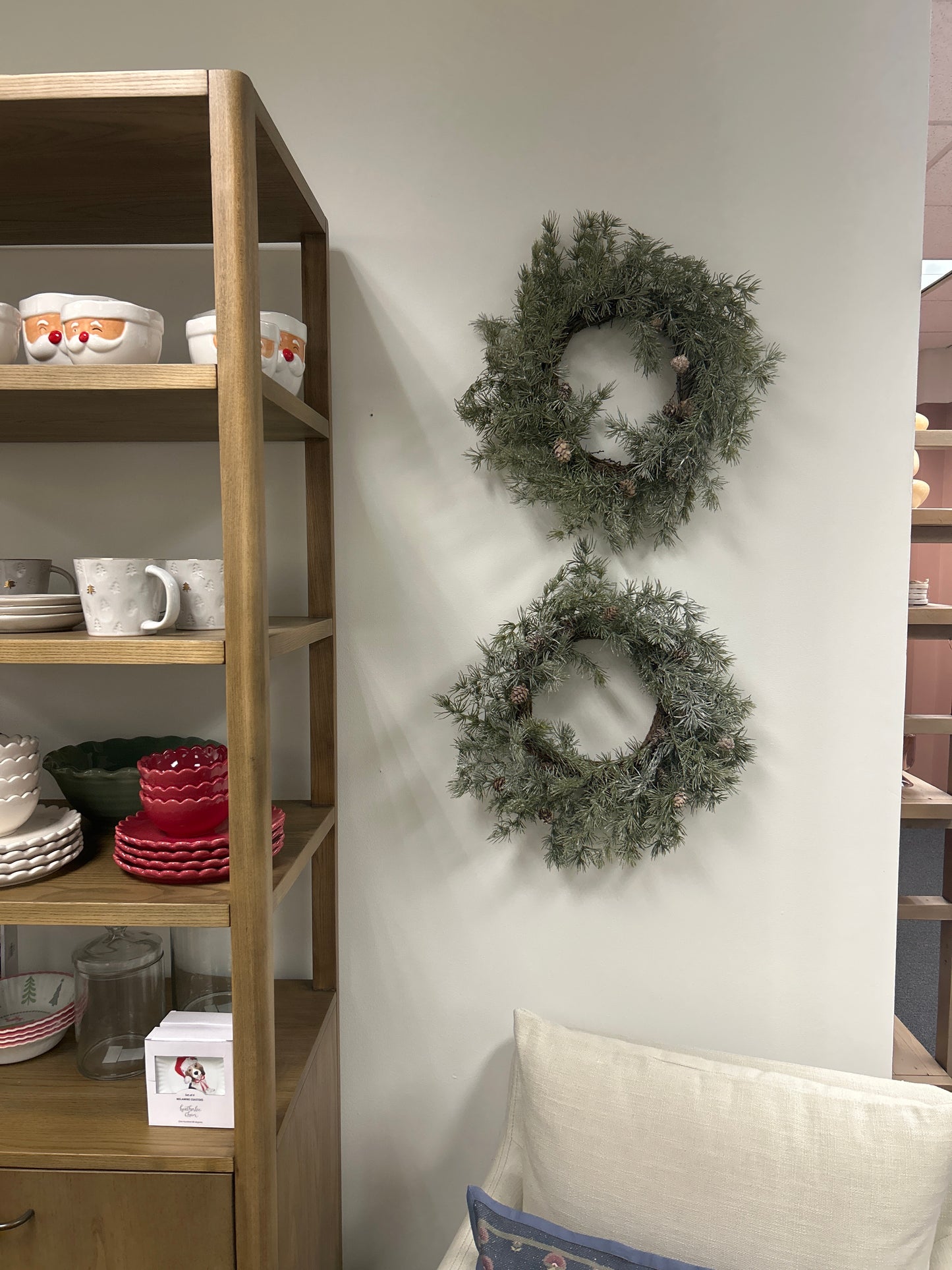 Faux Atlas Cedar Wreath w/ Natural Pinecones, Green