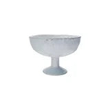 Stoneware Footed Bowl, Reactive Crackle Glaze