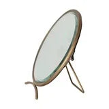 Folding Brass Mirror, Antique Finish
