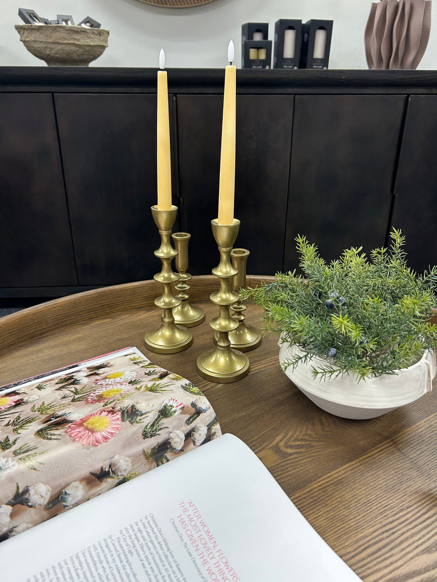 Pointed Champagne Taper Flameless- 2 piece