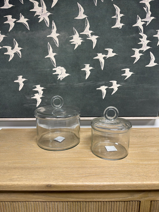 Cylindrical Jar Glass Clear  - Clear