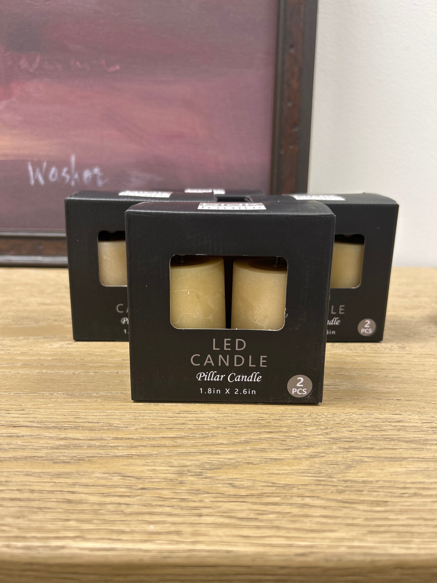 Pillar Champagne Flameless- 2 piece
