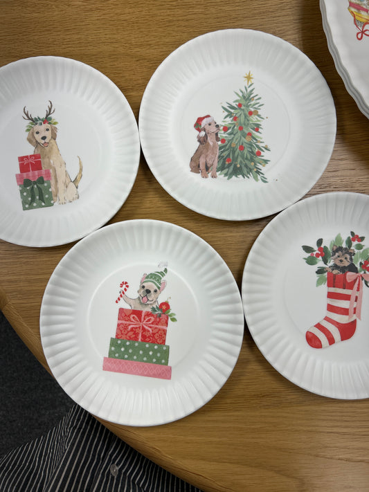 Santa Paws Plate Melamine- 7”