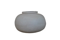 Paper Mache Rotund Pot - Natural White