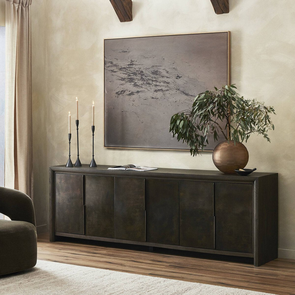 LING 6 DOOR SIDEBOARD-ESPRESSO OAK