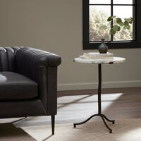 Sofia Marble Table- Veined White Marble