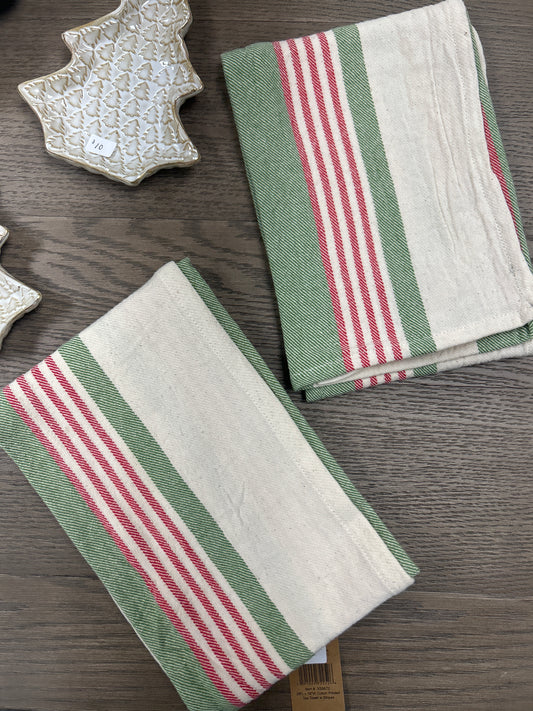 Woven Cotton Flour Sack Tea Towel with Stripes