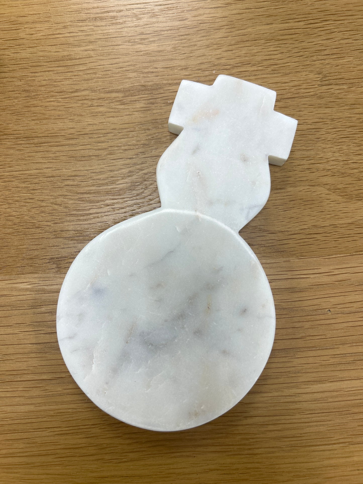 Marble Snowman Shaped Spoon Rest, White