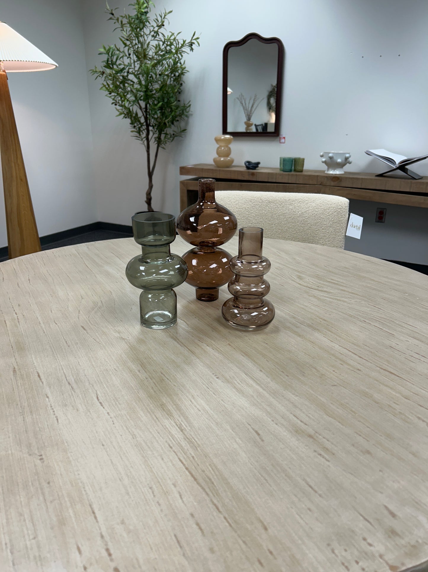 Glass Bubble Vase Large- Brown