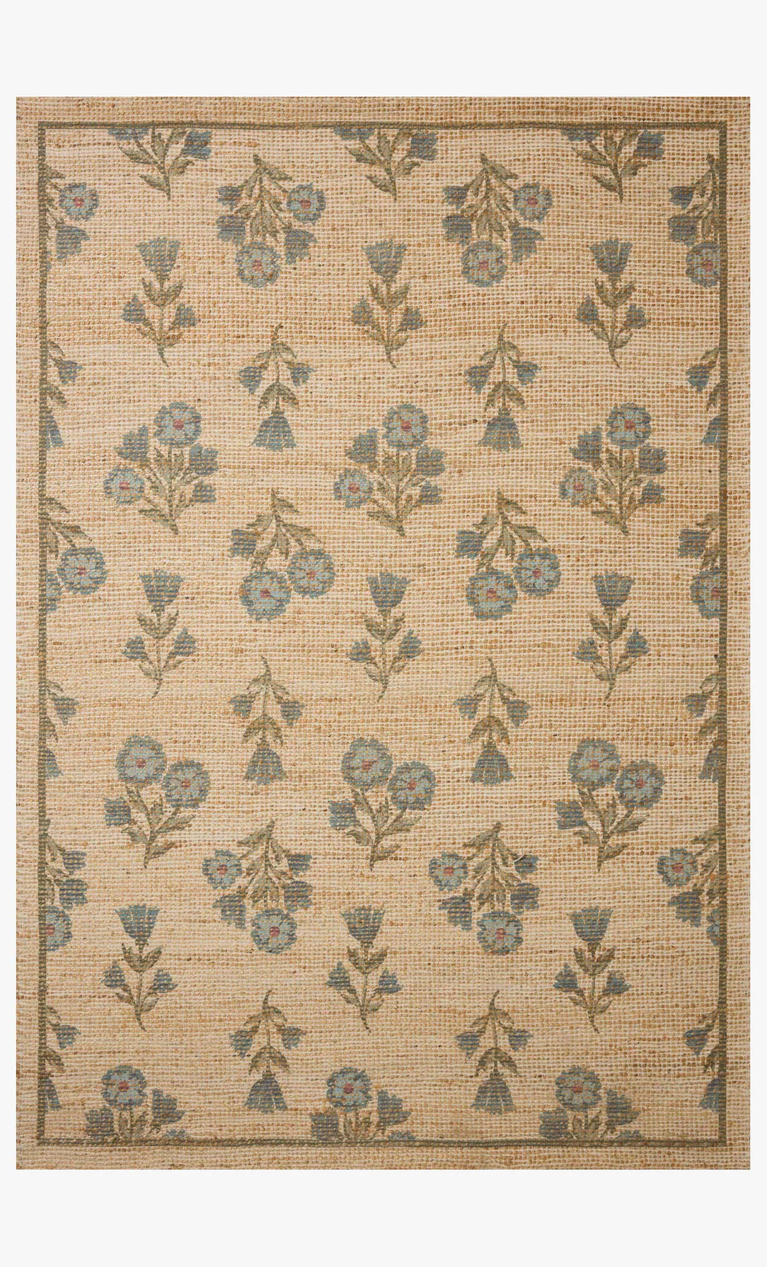 Blue floral rug