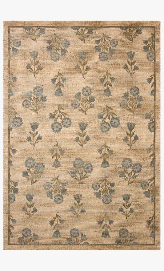 Blue floral rug