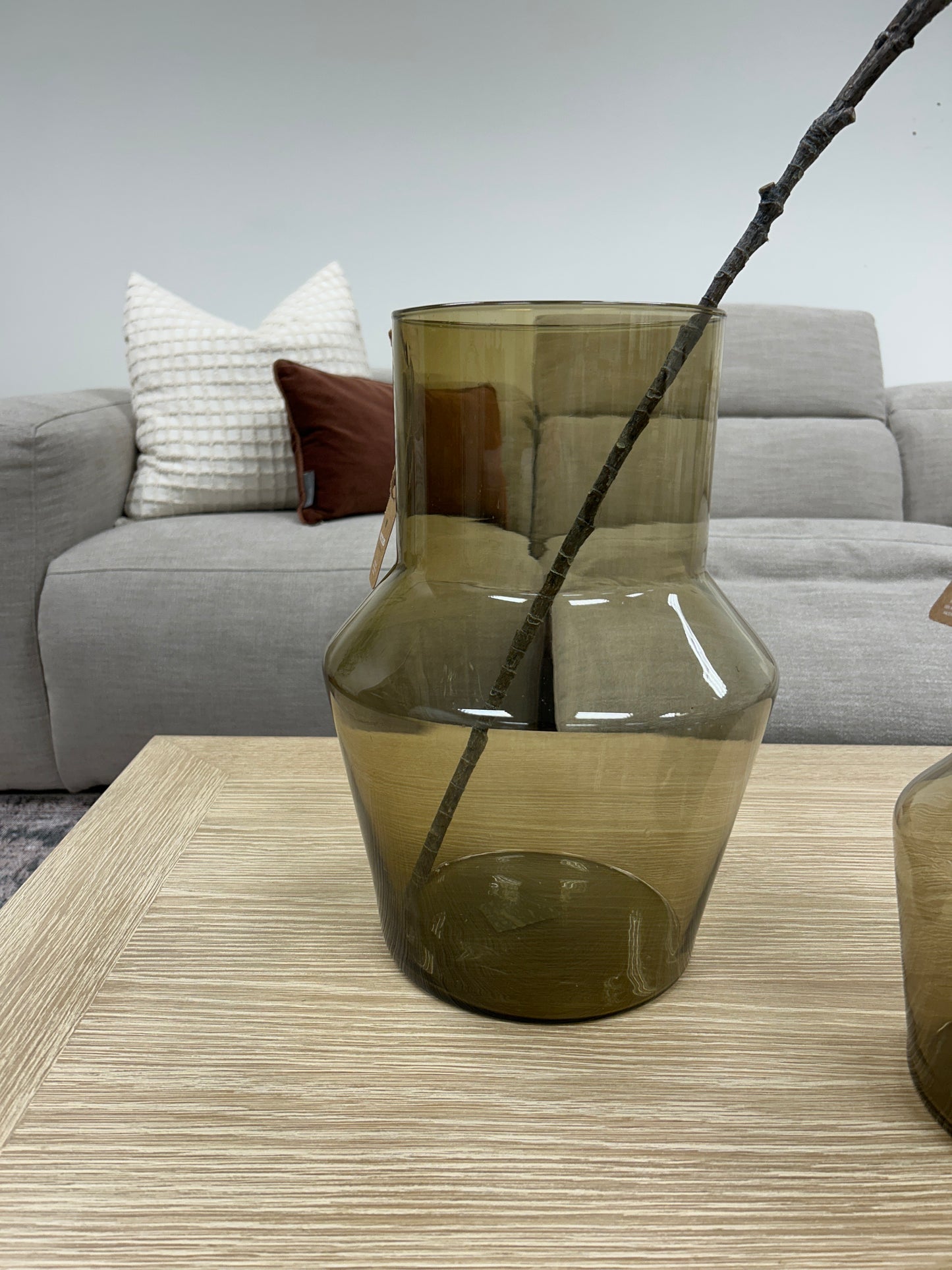 Brown Mouthblown Vase- Large