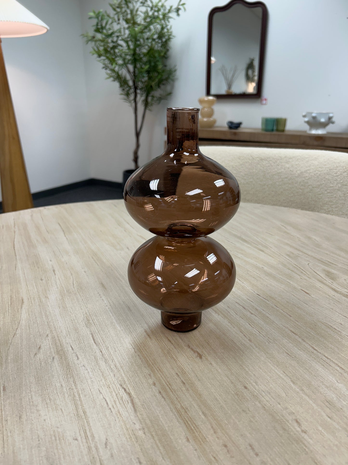 Glass Bubble Vase Large- Brown