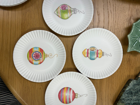 Ornament Plate Melamine- 6"