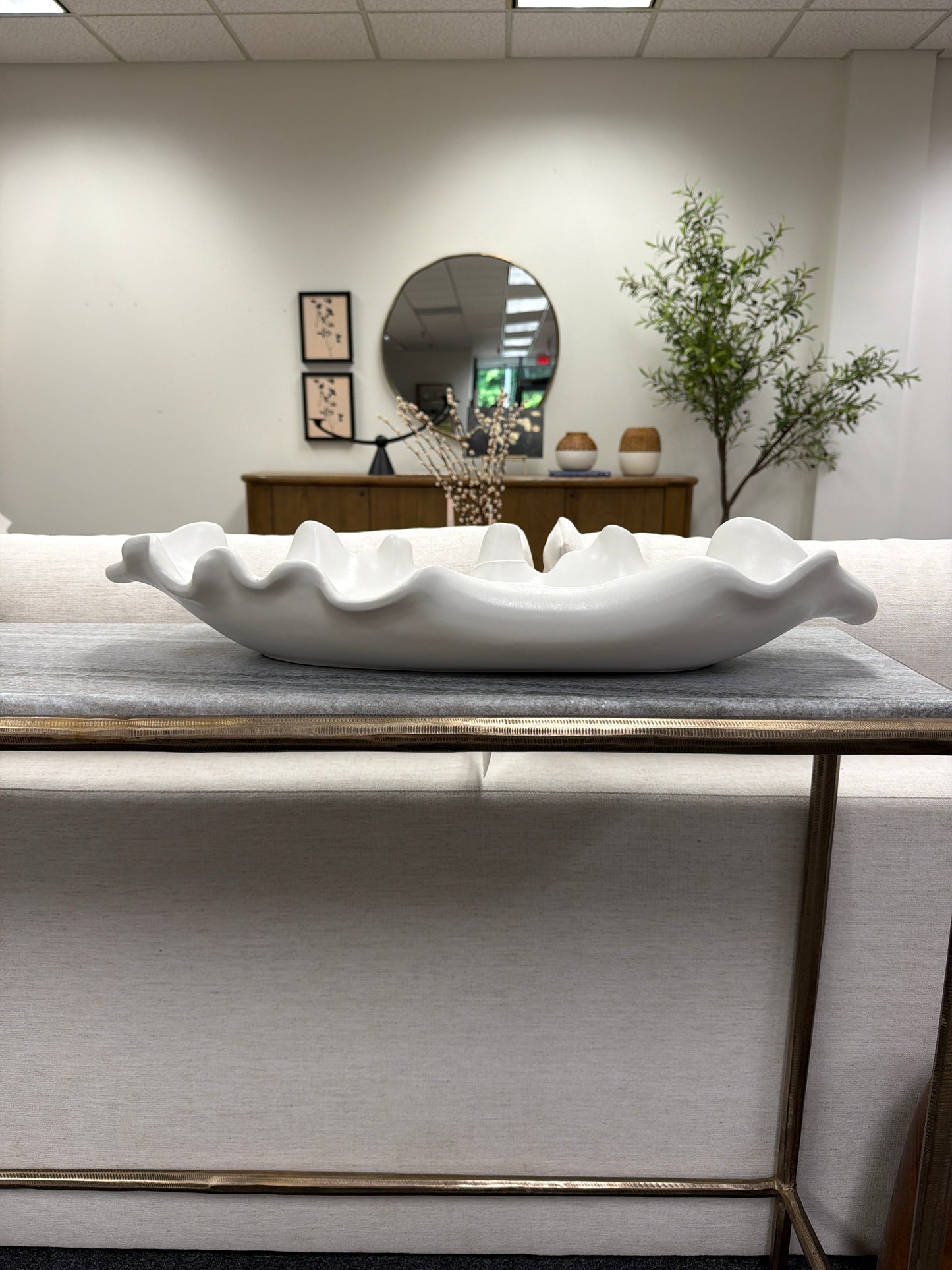 Ruffled Feathers Bowl- White