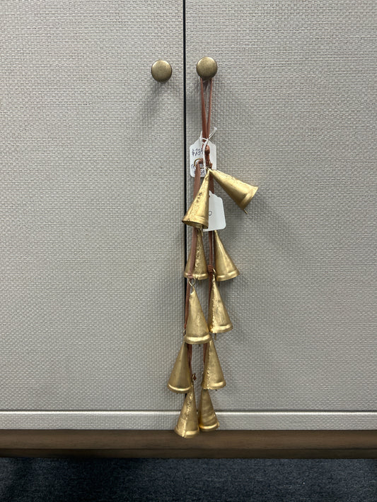 Velvet Ribbon Door Hanger with 10 Cone Shaped Bells