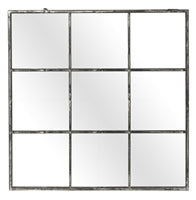 Metal Nine Pane Mirror