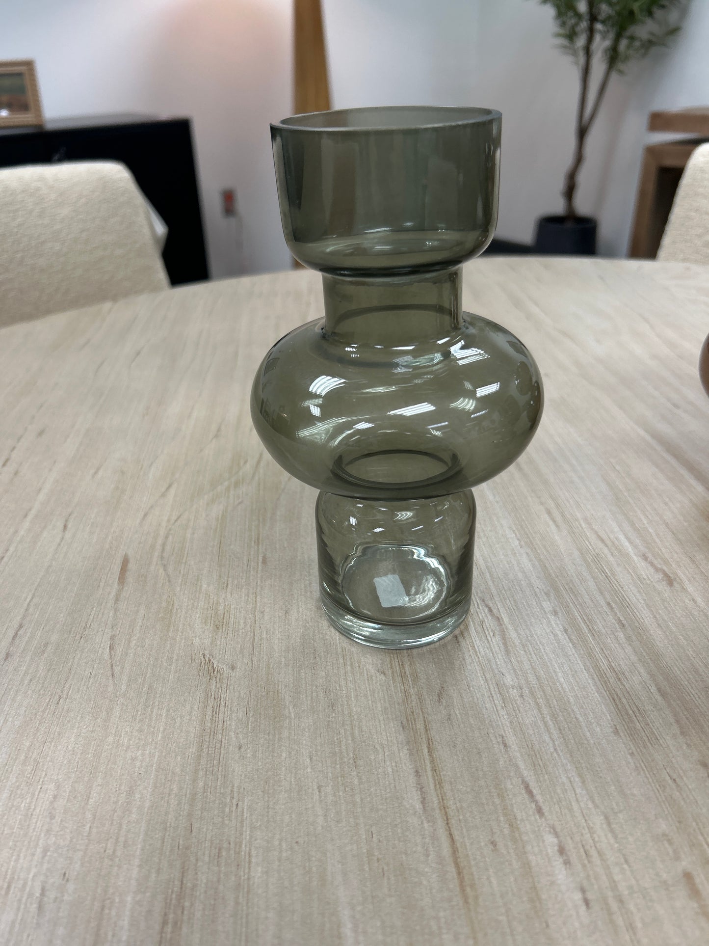 Glass Bubble Vase- Green
