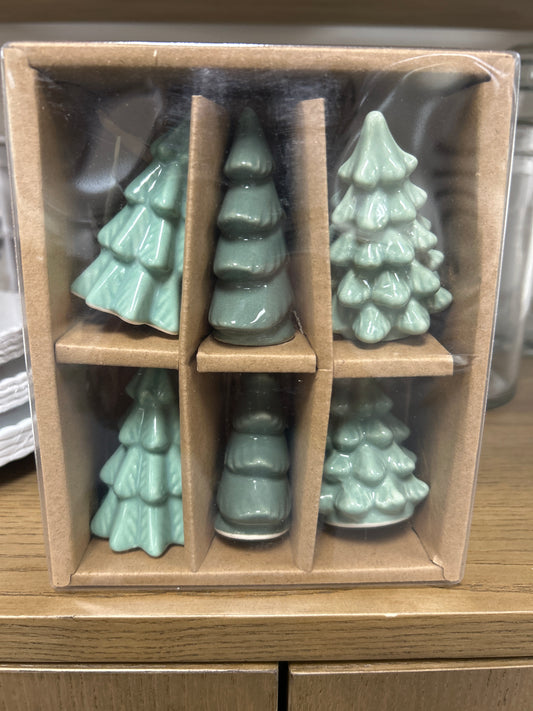 Stoneware Trees, Boxed Set of 6