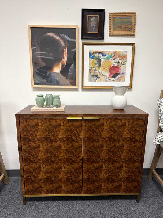 Jethro burl wood 2 Door Cabinet