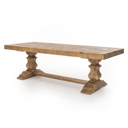 Castle 98" Bleached Pine Dining Table
