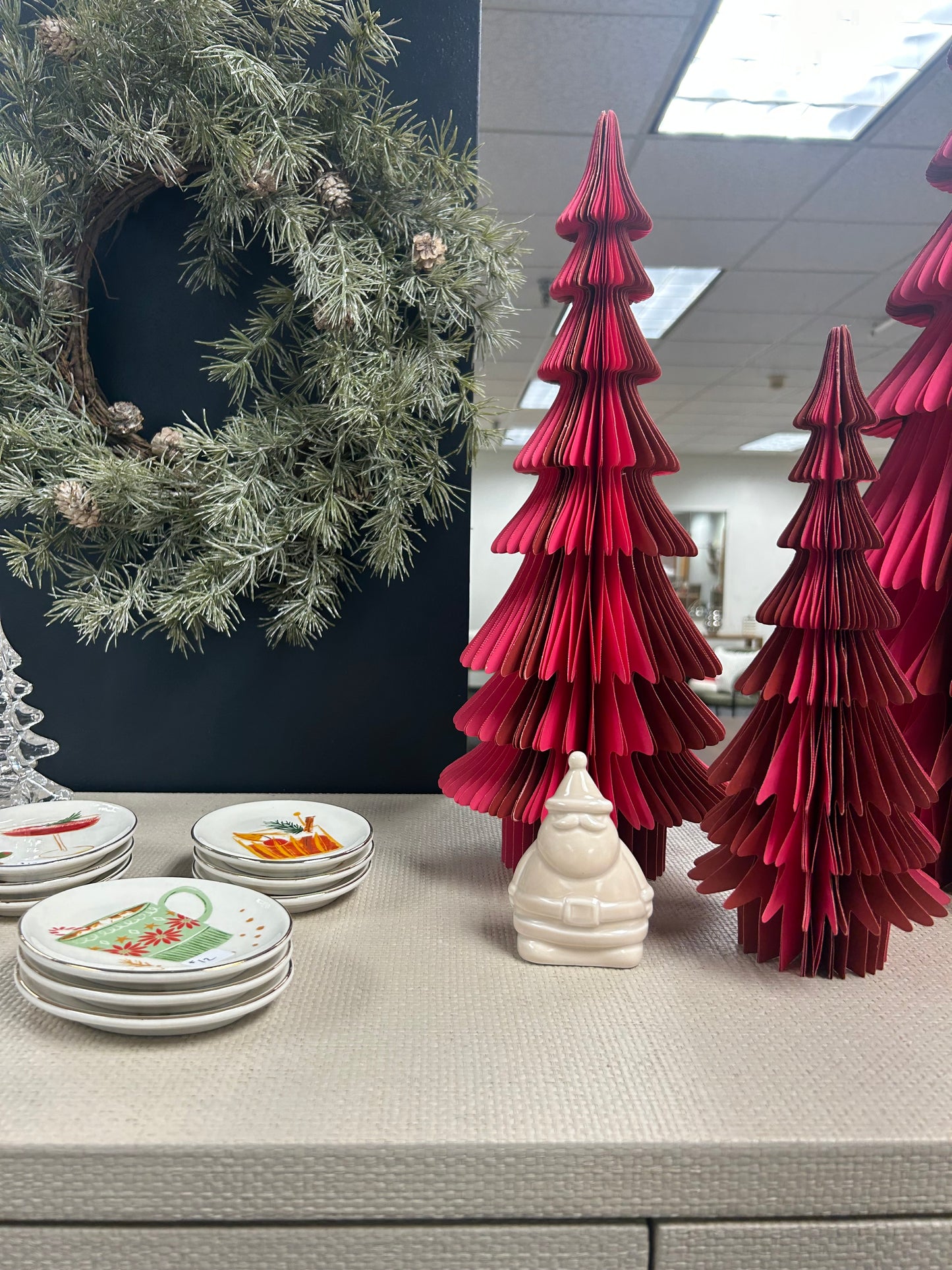 Handmade Recycled Paper Folding Honeycomb Tree, Pink & Red- Medium