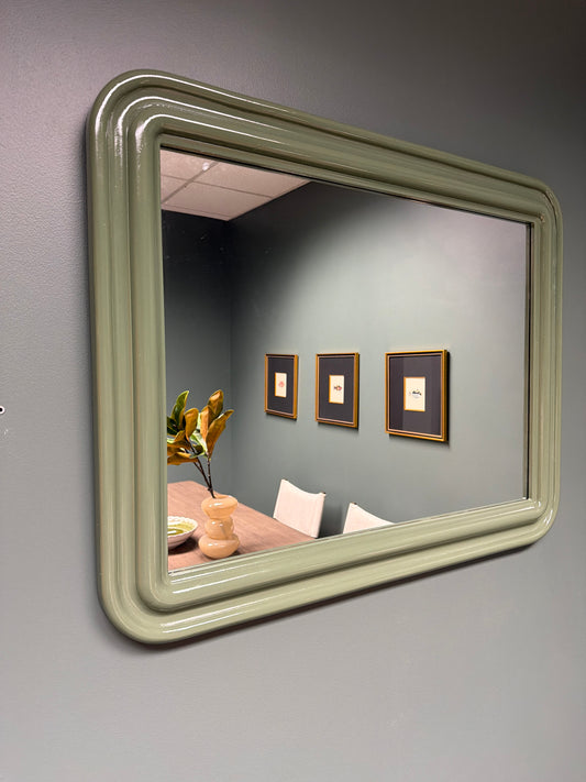 Framed Wall Mirror, Olive Green