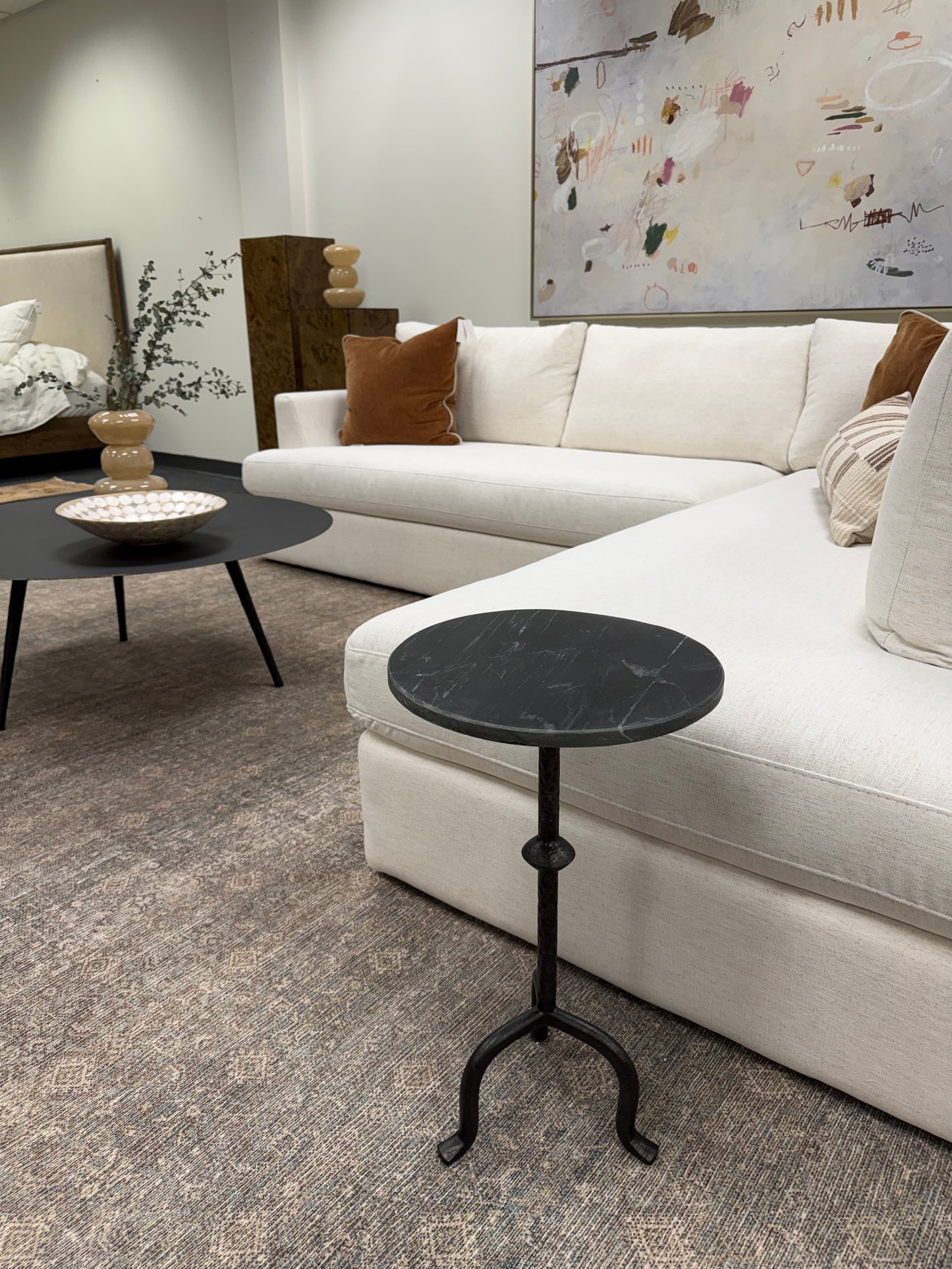 Josie End Table- Black Marble