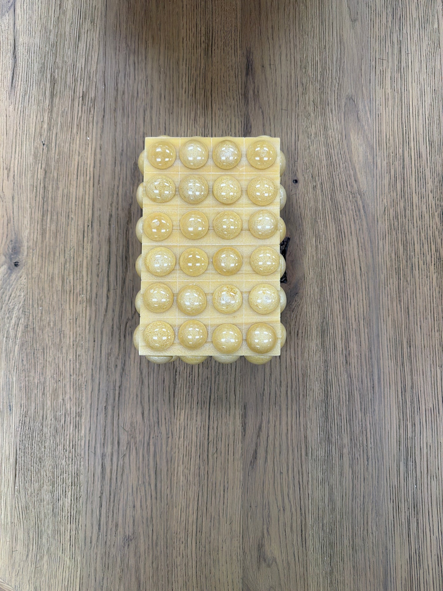 Marbled Resin Bobbin Box, Cream Color