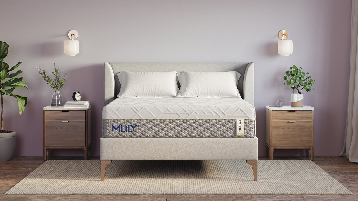 MLily WellFlex-2.0 Mattress: Experience the difference of a mattress made with MLily's AirCell Foam, which delivers the comfort of supreme performance memory foam, that has been expertly crafted with breathable, temperature-regulating AirCell Technology to keep you cool and fresh throughout the night.