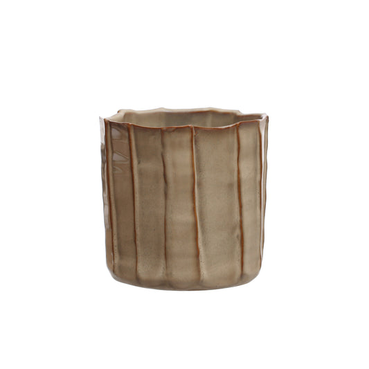 Pleated Planter, Reactive Glaze (Holds 4" Pot)