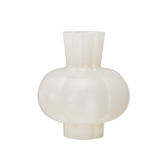 Glass Pleated Vase, Opaque Yellow