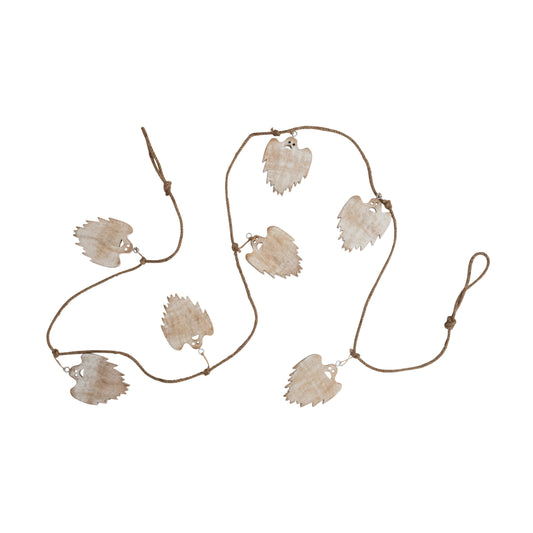 Jute and Mango Wood Ghost Garland, White