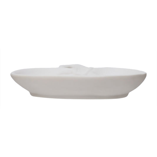 Stoneware Pumpkin Shaped Dish, White