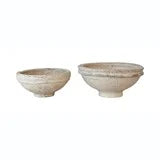 Found Decorative Paper Mache Bowls, Set of 2