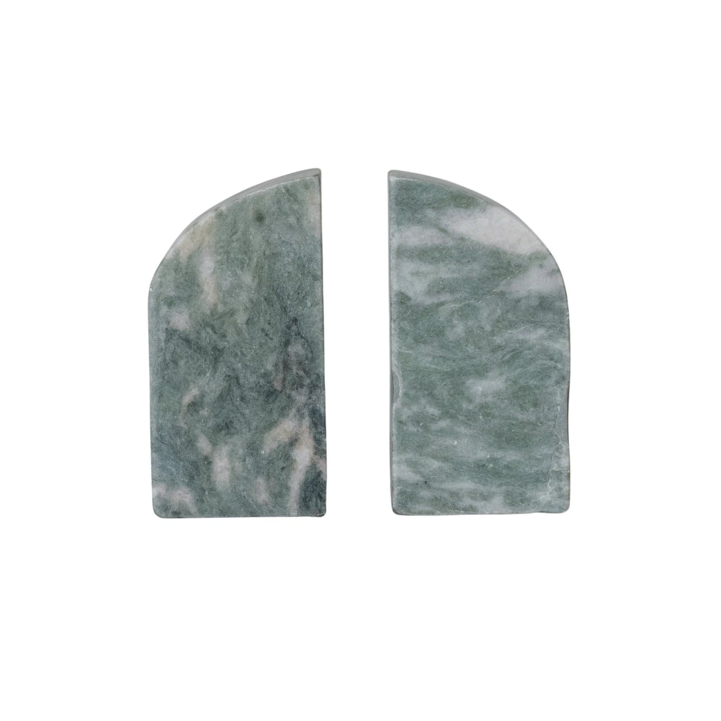 Marble Bookends, Green Melange, Set of 2 (Each One Will Vary)