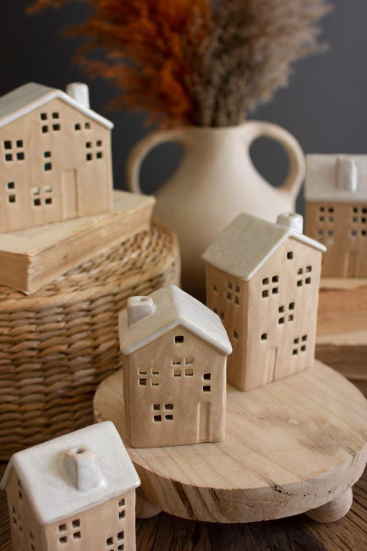 CERAMIC HOUSES-set of 5