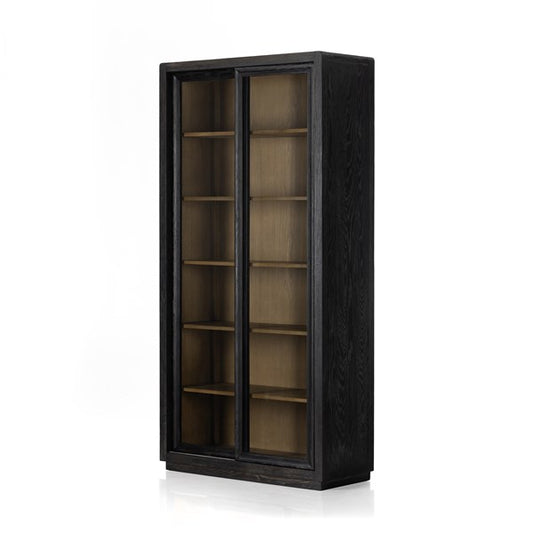 Normand Distressed Black Cabinet