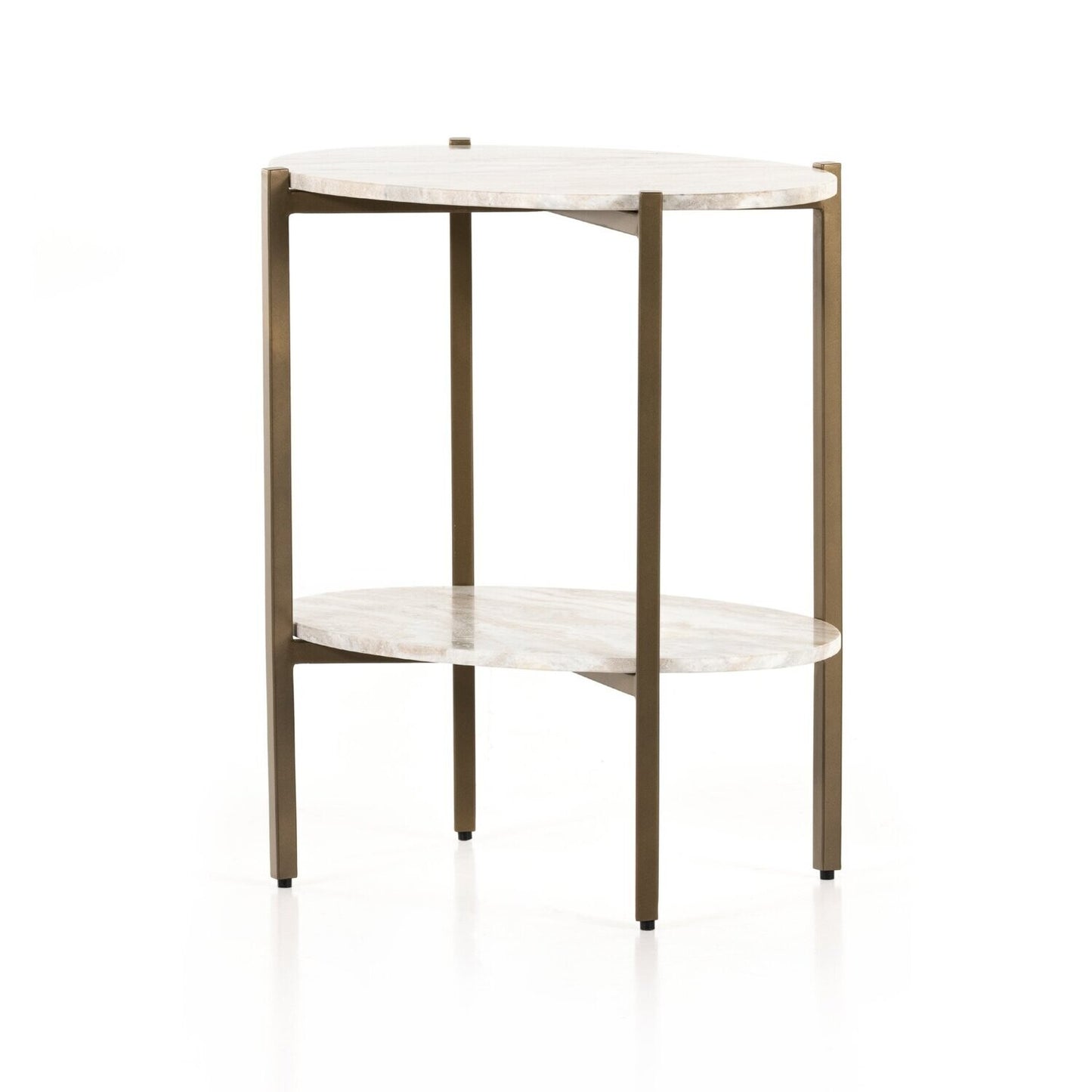 VESPER OVAL NIGHTSTAND- TAUPE MARBLE