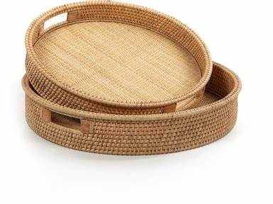 RATTAN NESTING TRAY,SET OF 2-NATURAL RTN